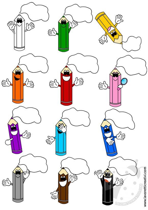 Paesaggio Da Colorare Con Colori Primari