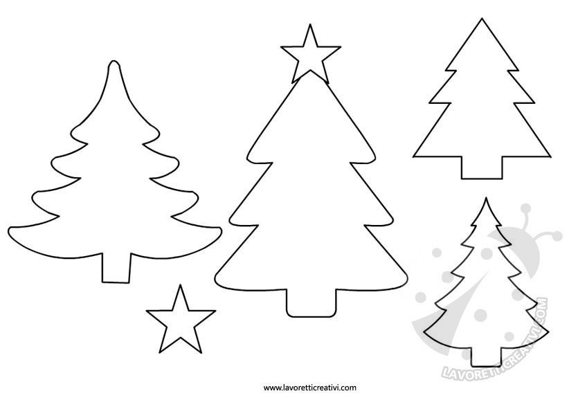 Disegni Di Alberi Di Natale Da Stampare.Albero Di Natale Sagome Per Lavoretti Lavoretti Creativi