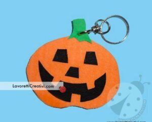 Portachiavi con zucca di Halloween