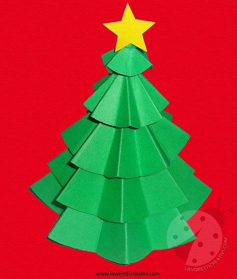 Alberi Di Natale Di Carta.Albero Di Natale Di Carta Lavoretti Creativi