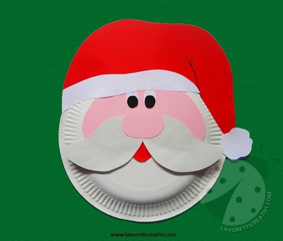 Babbo Natale 3d Da Costruire.Addobbi Natale Babbo Natale Con Piatto Di Carta Lavoretti Creativi