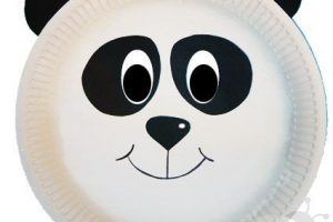 maschera panda piatto carta