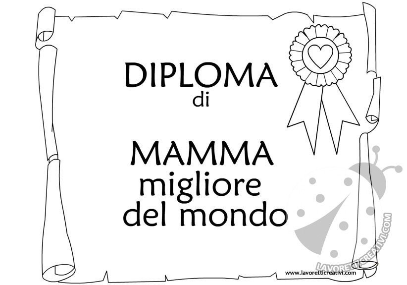 Diploma di Mamma Migliore del Mondo