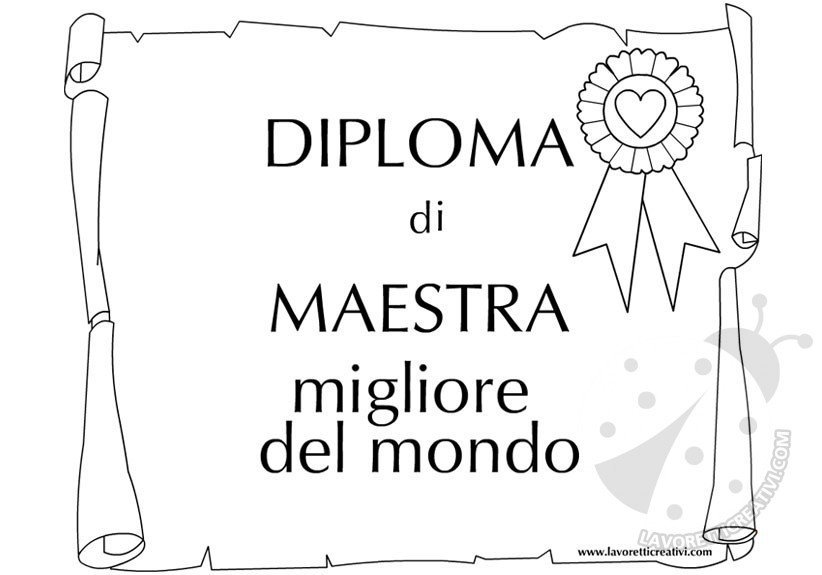 Diploma di Maestra Migliore del Mondo