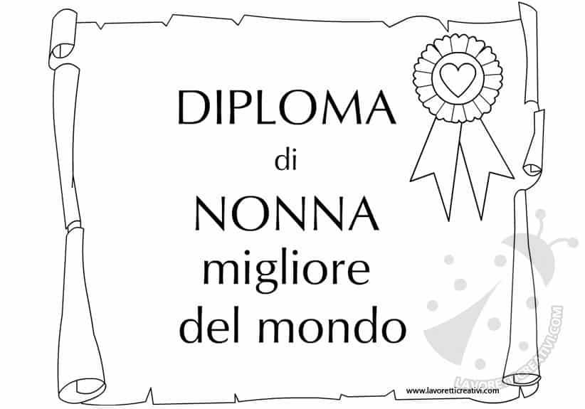 Diploma Di Nonna Migliore Del Mondo Lavoretti Creativi