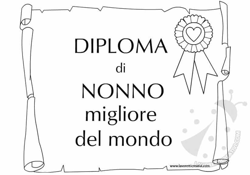 Diploma Di Nonno Migliore Del Mondo Lavoretti Creativi