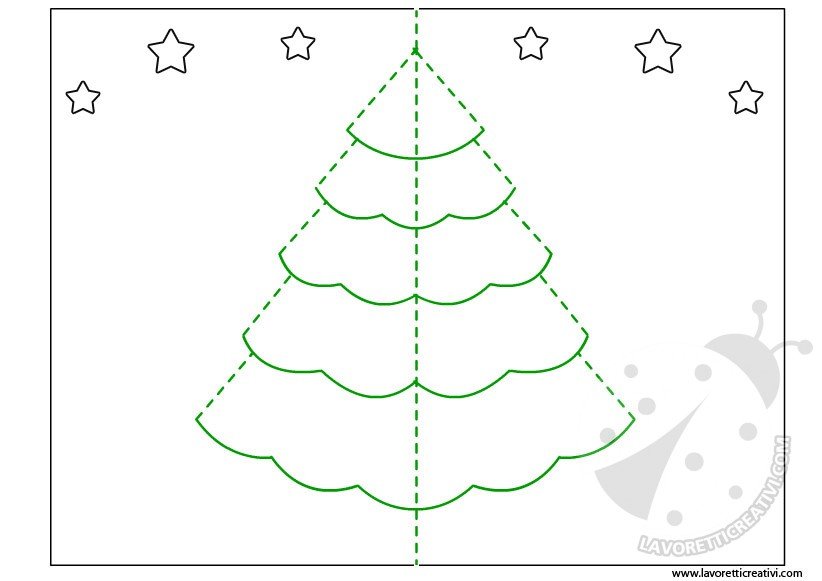 Biglietti Di Natale Pop Up Da Stampare.Biglietto Albero Di Natale Pop Up Lavoretti Creativi