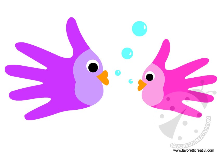 Pesci realizzati con le sagome delle mani