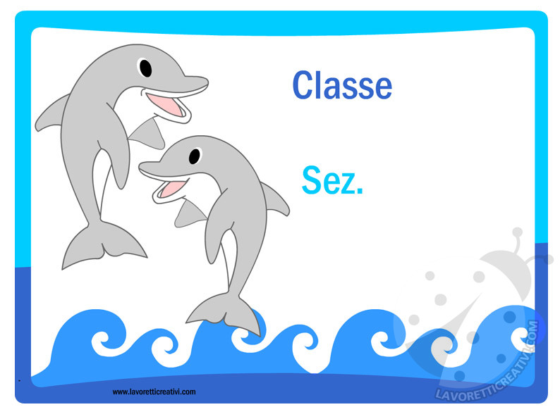 Cartelli porta aula &#8211; Sezione delfini