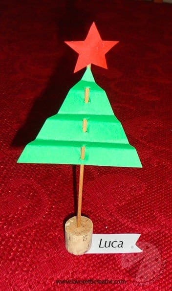 Segnaposti a forma di albero di Natale