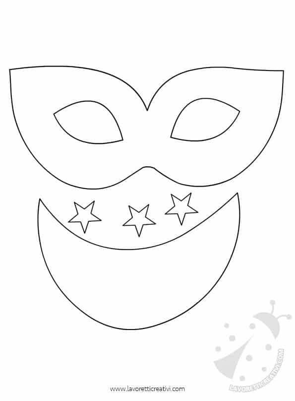 MASCHERE DI CARNEVALE, Maschere di carnevale per bambini: stelle e luna -  Disegni da colorare