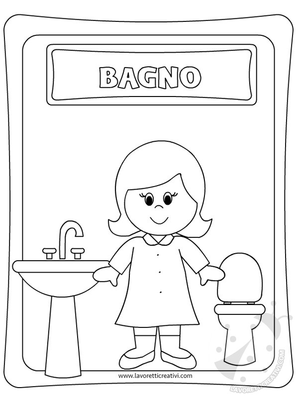 cartelli bagno per bambine
