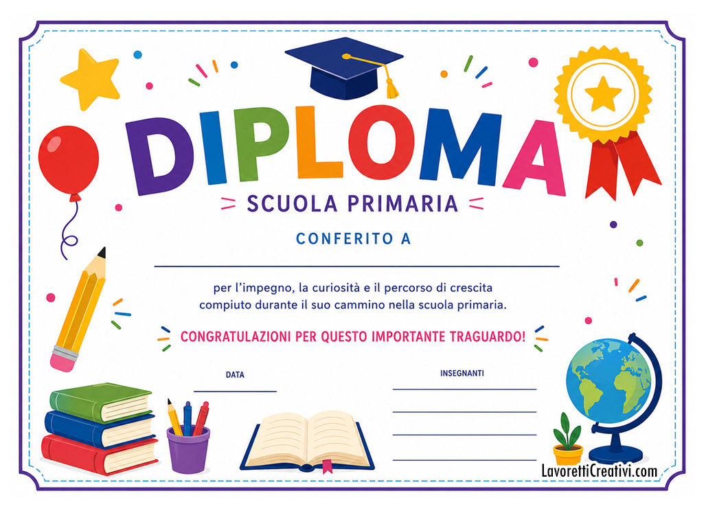 diploma di merito scuola primaria orizzontale