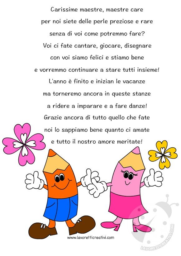 Poesie Di Natale Per Le Maestre.Poesia Per Maestre Lavoretti Creativi