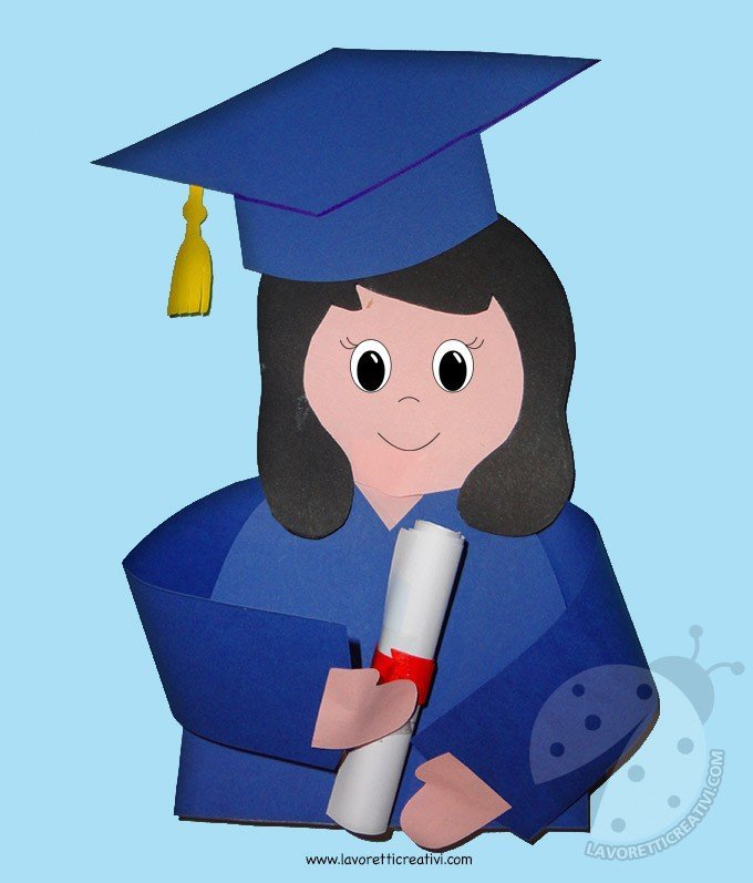 Abito Laurea Bambini Con Toga E Tocco - Costume Scuola Materna Ed Elementare