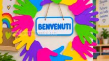 ghirlanda benvenuti con mani