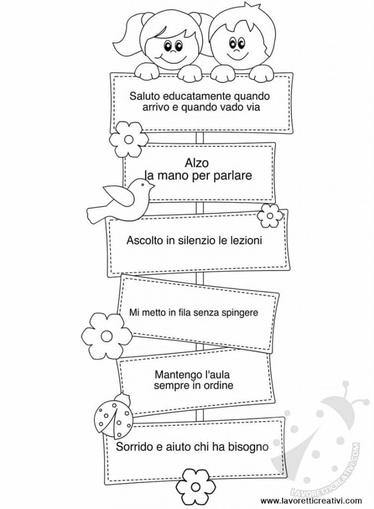 Cartellone con le regole della classe - Lavoretti Creativi