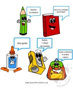 Regole scolastiche con immagini a colori