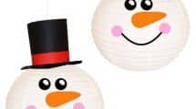 pupazzi neve lanterne carta