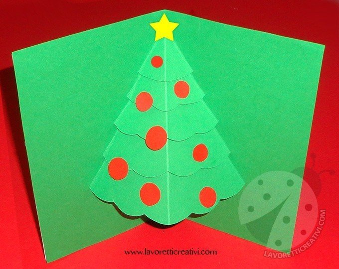 Lavoretti Di Natale Tridimensionali.Biglietto Di Natale Pop Up Lavoretti Creativi