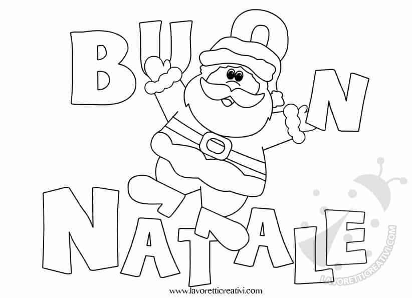 Buon Natale Da Colorare Per Bambini.Scritta Buon Natale Lavoretti Creativi