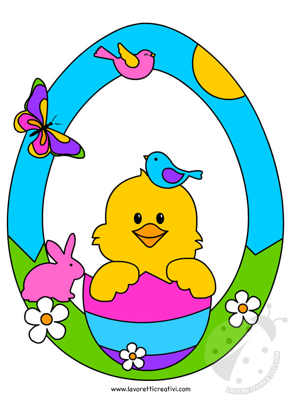 Addobbi di Pasqua per bambini &#8211; Ghirlanda con pulcino