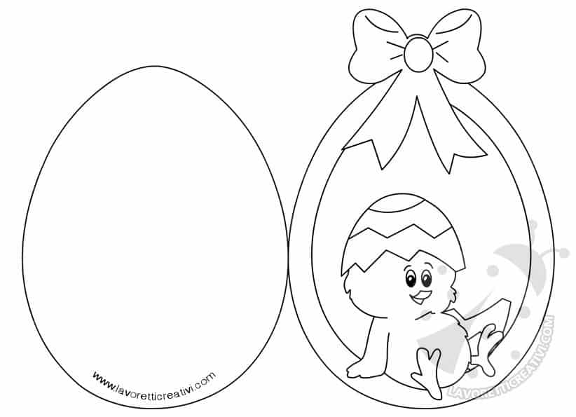 Biglietto Di Auguri Per Pasqua Uovo Con Pulcino Lavoretti