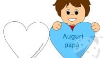biglietto papa cuore bambino