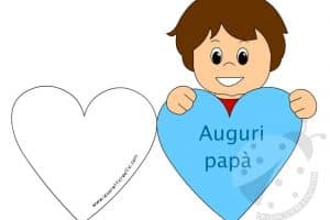 biglietto papa cuore bambino