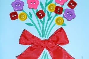mazzo fiori bottoni colorati