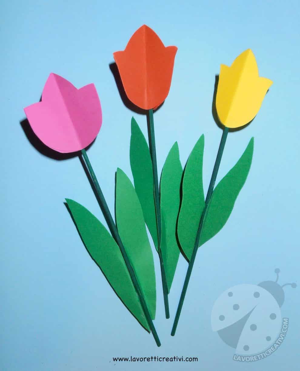 PopLife Cards Biglietto Pop-Up 3D Mazzo Di Tulipani – Fiore Primaverile Per Festa Della Mamma E Anniversario