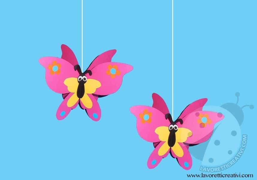 Semplici Farfalle in 3D per addobbi aula