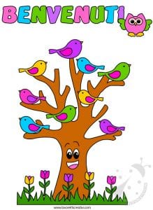 Albero con uccellini