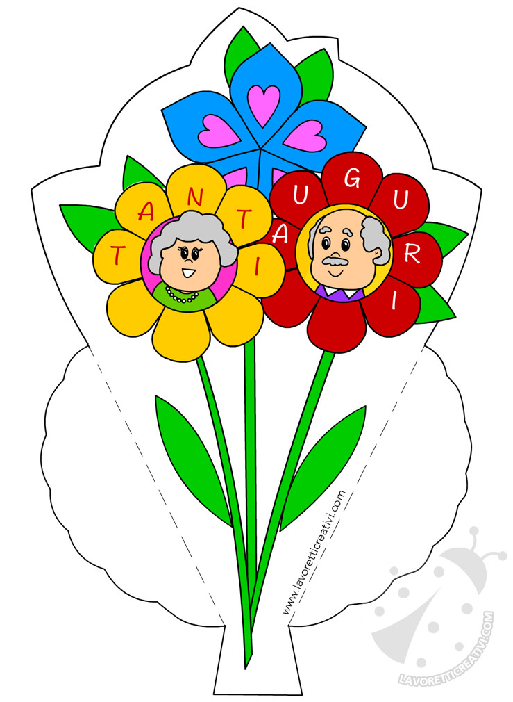 Biglietti Di Auguri Per La Festa Dei Nonni Con Fiori Lavoretti Creativi