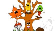 albero animali foglie autunno