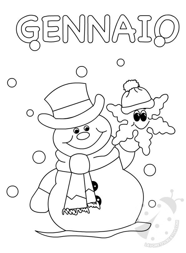 Mesi Dell Anno Da Colorare Gennaio Lavoretti Creativi