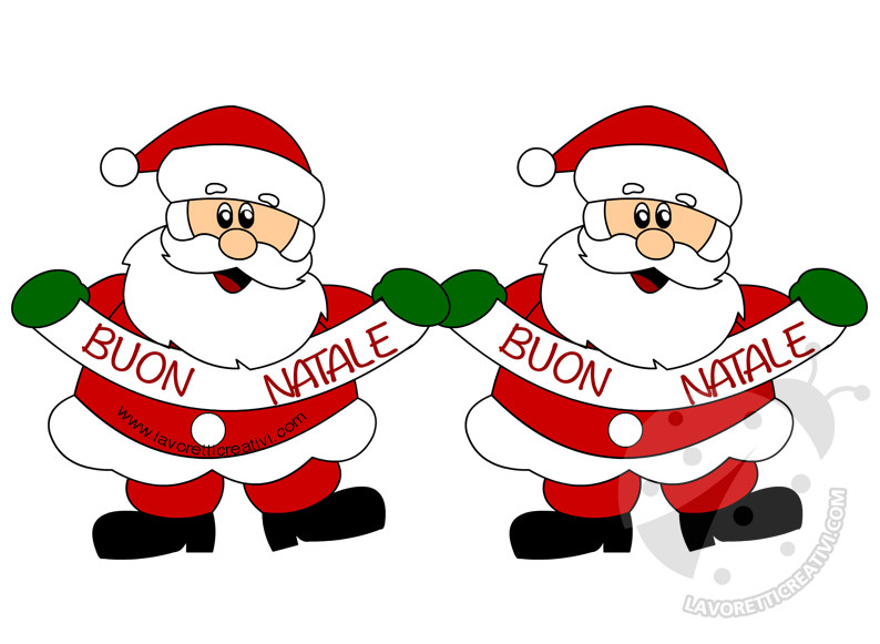 Festone Natalizio con Babbo Natale e la scritta Buon Natale