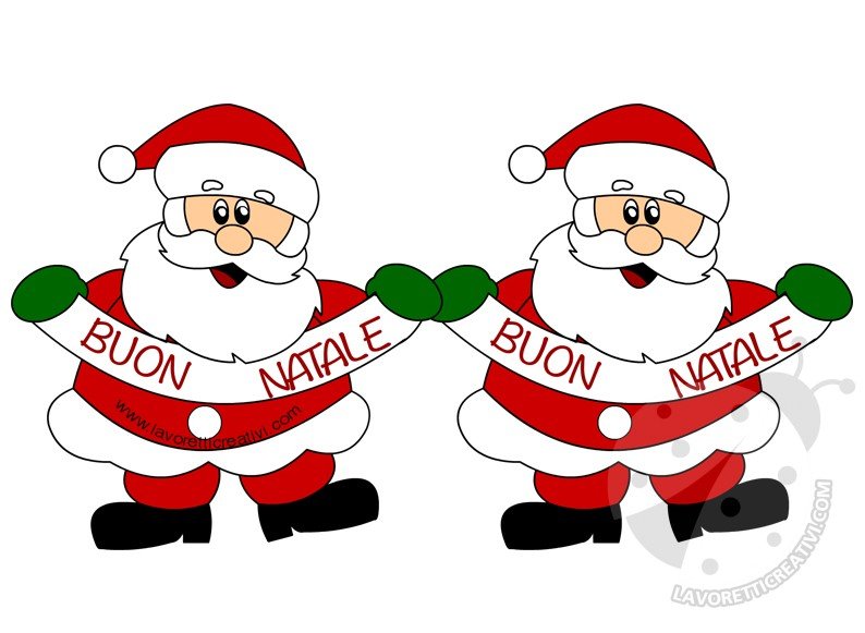 Disegni Colorati Di Babbo Natale.Festone Natalizio Con Babbo Natale E La Scritta Buon Natale Lavoretti Creativi