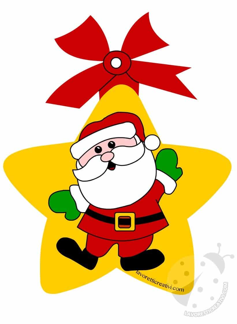 Stella con Babbo Natale da appendere all albero