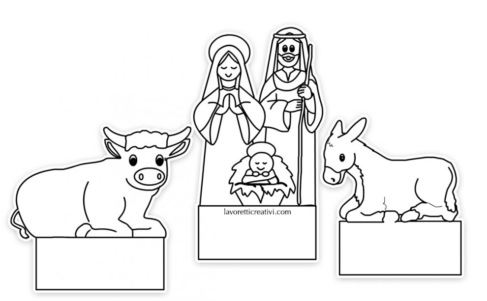 Ritagliare Personaggi Presepe Da Colorare Presepe per bambini da colorare e ritagliare - Lavoretti Creativi