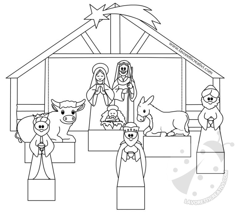 Ritagliare Personaggi Presepe Da Colorare Presepe per bambini da colorare e ritagliare - Lavoretti Creativi