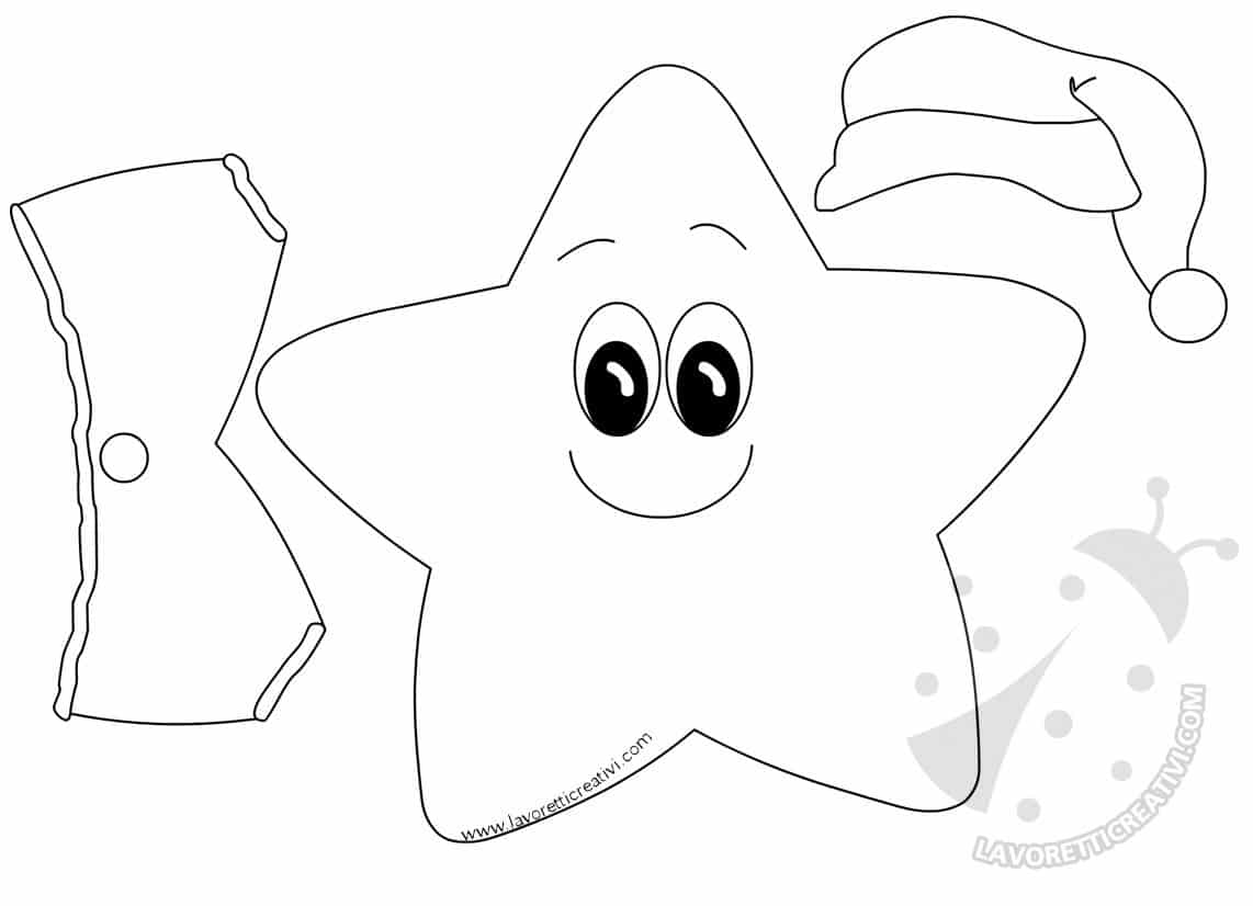 Sagoma Stella di Natale sorridente Sagoma Stella di Natale sorridente