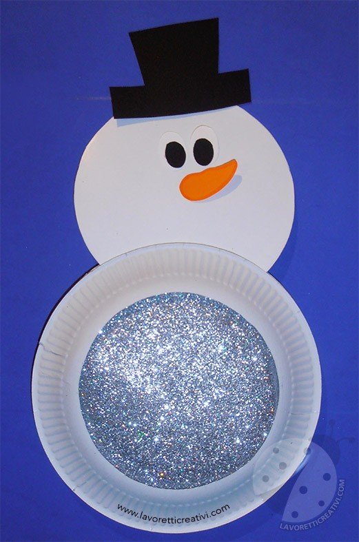 pupazzo neve piatti glitter5