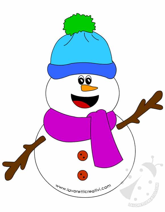 Immagine Pupazzo di neve con sciarpa e cappello