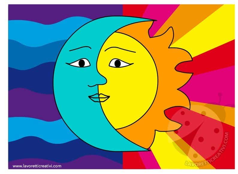 Disegno Sole E Luna Colori Caldi E Freddi