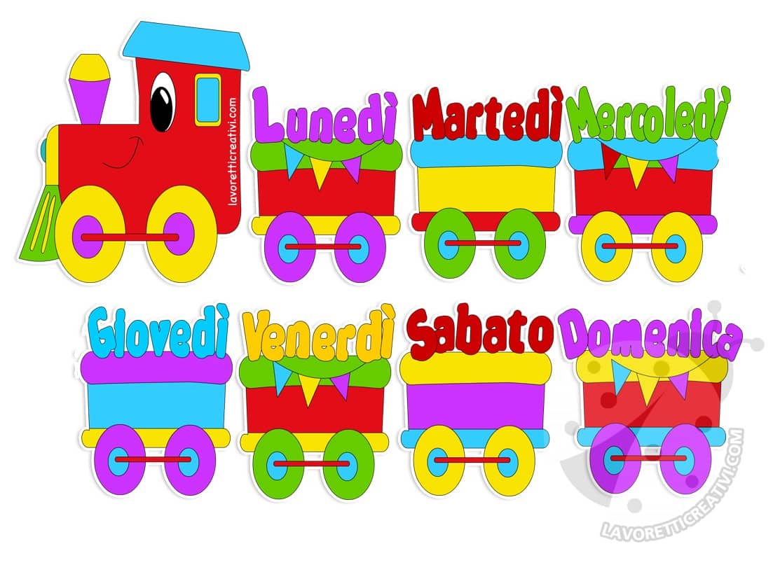 Trenino dei giorni della settimana per bambini - Lavoretti Creativi