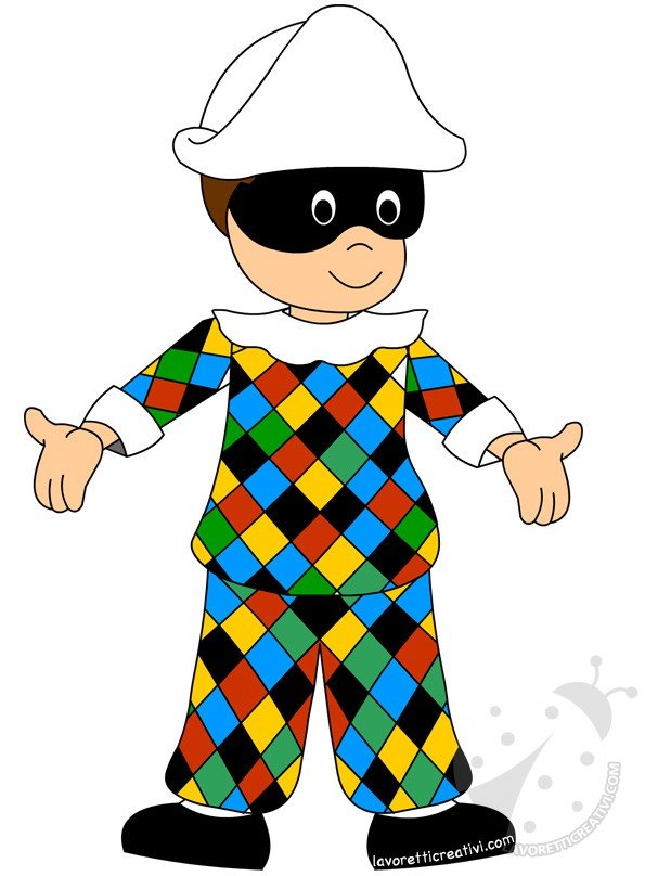 Maschera Di Arlecchino Per Bambini Da Stampare E Colorare