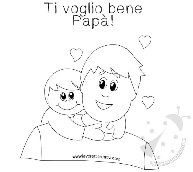 Biglietti per la Festa del papà da colorare 7 biglietto festa papa abbraccio4 1