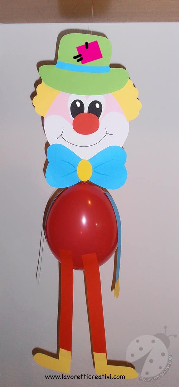 Come addobbare l'aula per Carnevale Pagliaccio con palloncino - Lavoretti  Creativi