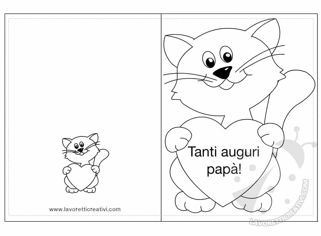 Biglietti Festa Del Papa Con Gatti Da Colorare Lavoretti Creativi